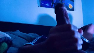 Laying Down & Stroking 8 inch Cock