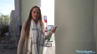 Public Agent British brunette gets paid to suck and fuck a big fat Czech cock
