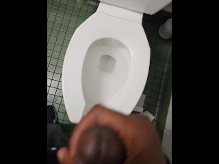 cumshot, bathroom public, public masturbation, public