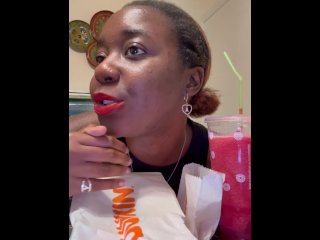 dunkindonuts, babe, vertical video, eating show