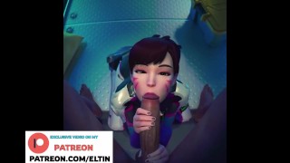 DVA DOES AMAZING BLOWJOB AND GETS BIG CUM ON FACE BEST HENTAI OVERWATCH ANIMATION 4K 60 FPS