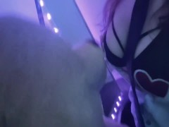 Egirl softly moans and rides her teddy bear