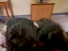 Lesbian Couple Practice Sucking Cock Together (Double Blowjob) - Screenshot 15 of 16 - Sierra Jade
