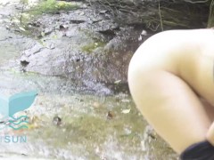 I cheated on my husband in the river with a boy I saw naked and I liked his big cock. sex in public