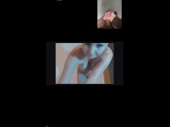Sketchy girl playing with her self on video chat with me