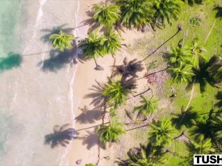 TUSHY Gorgeous Kira can't resist a good anal DP on vacation screenshot number 0