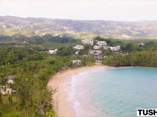 TUSHY Gorgeous Kira can't resist a good anal DP on vacation screenshot number 1