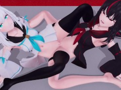 【MMD】白黒fbkで貝合わせ／fbk scissoring