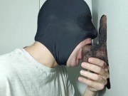 Preview 6 of My straight male with a hairy cock returns to the gloryhole after work, delicious.