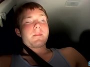 Preview 3 of Straight thus Billy tugs his cock while riding in his car