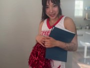 Preview 2 of POV Nerd Cums on Korean Cheerleader's Braces for Doing Her Homework - Elle Lee