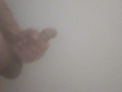 After Edging all day I finally release a huge load from my hard cock in a steamy shower!