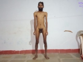 Rajeshplayboy993 Exercising Video. he has Long Beard and Hairy Uncut Cock