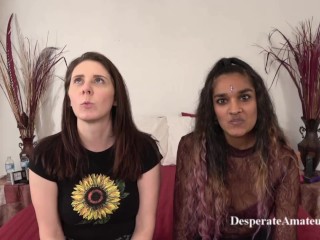 Роза Камасутра и Шан Горячая сексуальная милфа с большими сиськами и миниатюрная индианка и блондинка получают свои тугие киски