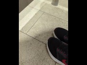 Preview 1 of Getting completely nude and masturbating iin public bathroom