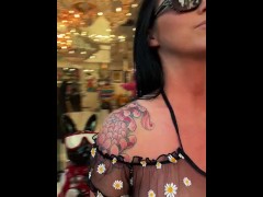 Wearing See Through Top in Chinatown exposed Nipples FLASH in Public