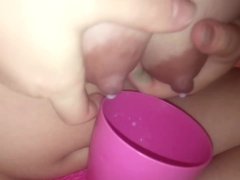 Milk from the tits of a young mother. Selection.