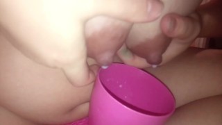 Milk from the tits of a young mother. Selection.