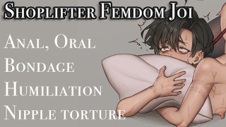 [Anal, Oral JOI] Futa shopowner fucks you for shoplifting [Nipple torture, humiliation]