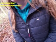 Preview 1 of Public Cum Over My Tommy Puffy Jacket / Coat