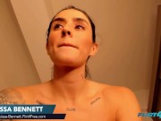 Preview 2 of Louissa Bennett on Flirt4Free - Slim Inked Brunette Shows Close Up Of Her Sweet Slit