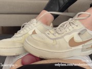 Preview 5 of Shoejob and sockjob | Cum over my Nike AF1 sneakers | Full vid on my Onlyfans