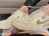 Shoejob and sockjob | Cum over my Nike AF1 sneakers | Full vid on my Onlyfans