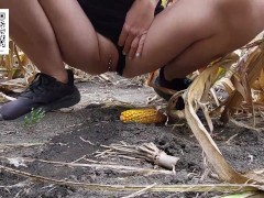 Urgent piss in the cornfield