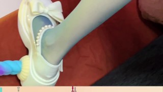 Asian school girt Cum and squirt so many time with while socks dressing