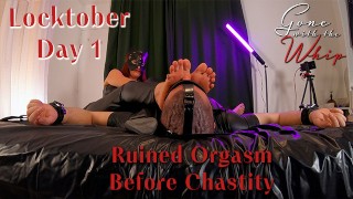 Locktober Day 1 : Redhead Mistress Teases Her Slave And Gives Him A Ruined Orgasm (Trailer)