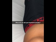 Preview 4 of Cheating girl fucks guy on first tinder date and snaps bf on Snapchat