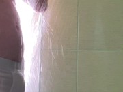 Preview 6 of Spy big BANANA dick in the shower