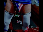 Preview 1 of Justa9er showing 9 inch bulge in thong and jock