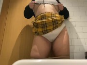 Preview 3 of CHUBBY SCHOOLGIRL HERSELF WHILE MASTURBATING IN PUBLIC TOILET