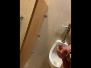 Preview 1 of Risky public urinal jerk