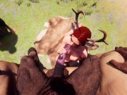 Preview 1 of Cuck's Petite Redhead Girlfriend Holes gets Destroyed by Monster Cock Furry Horse | Yiff 3d Hentai
