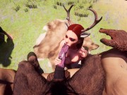 Preview 2 of Cuck's Petite Redhead Girlfriend Holes gets Destroyed by Monster Cock Furry Horse | Yiff 3d Hentai