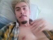 Preview 1 of Handsome stud waking up with boner