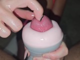 Fleshlight edging handjob I ruined his orgasm then made cum again in 30 seconds- COUPLENEXXXDOOR