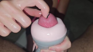 Fleshlight edging handjob I ruined his orgasm then made cum again in 30 seconds- COUPLENEXXXDOOR