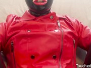 Preview 1 of TouchedFetish - Real Latex Couple plays with Dildo in tight Pussy | Amateur Fetish Wife in  Catsuit