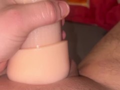 WHILE SHE IS AT WORK I FUCK THE TOY AND CUM