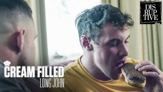 Kyle Fletcher A Hunk Of Twisted Muscle Feeds His Friend Brock Kniles Some Pastry Filled With Cum