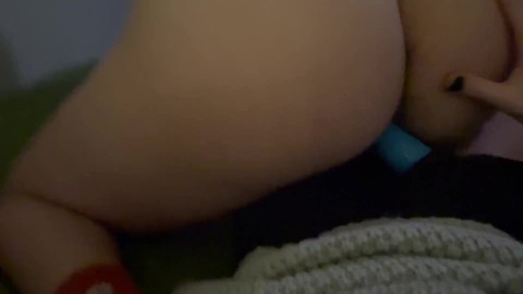 Transgender pussyboy rides daddy's cock and rubs on his leg | OF: @transfangs