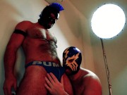 Preview 1 of Masked Wrestler Sucks Big Uncut Cock