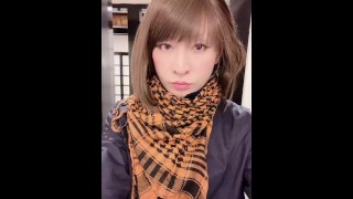 Beautiful Japanese crossdresser ascends with anal beads and ejaculates