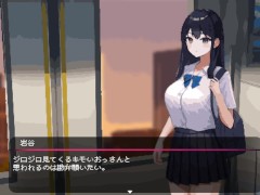 【僕と彼女の痴〇生活 実況(体験版)】電車で爆乳J〇のおっぱい揉んだりスカートめくって手マンしたり・・・(ドットアニメーション同人エロゲー hentai game) - Screenshot 2 of 16 - 巨乳