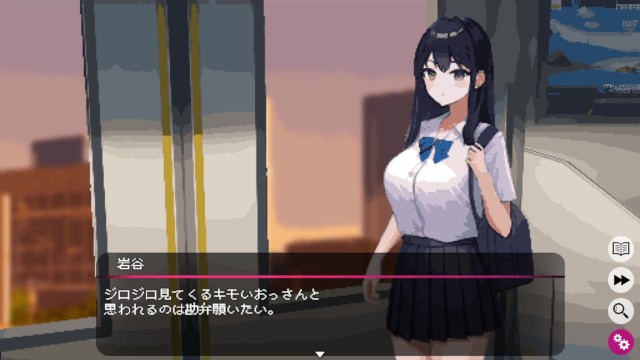 【僕と彼女の痴〇生活 実況(体験版)】電車で爆乳j〇のおっぱい揉んだりスカートめくって手マンしたり・・・(ドットアニメーション同人エロゲー Hentai Game)