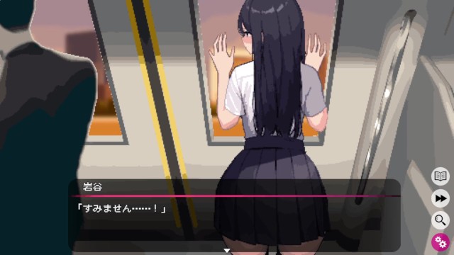 【僕と彼女の痴〇生活 実況(体験版)】電車で爆乳j〇のおっぱい揉んだりスカートめくって手マンしたり・・・(ドットアニメーション同人エロゲー Hentai Game)