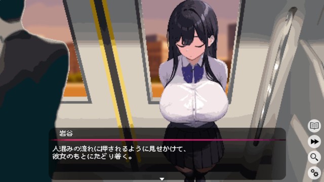 【僕と彼女の痴〇生活 実況(体験版)】電車で爆乳j〇のおっぱい揉んだりスカートめくって手マンしたり・・・(ドットアニメーション同人エロゲー Hentai Game)